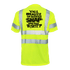 Reflective safety T-shirt by Armed American Supply featuring high-visibility reflective strips on a black fabric background.