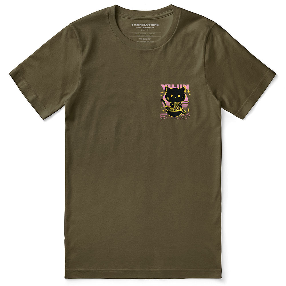 Yūjin Clothing Neo Cat T-Shirt featuring a stylish cat graphic on a comfortable casual T-shirt.