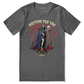 Black Grim Reaper T-Shirt by Yūjin Clothing featuring a detailed spooky reaper graphic on front.