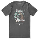 Yūjin Clothing Digging My Own Graves cat T-Shirt featuring a black cat illustration on a casual fabric tee.