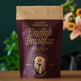 August Uncommon Tea Essentials English Breakfast Black Tea in a 15-cup tea bag, ready for brewing.