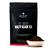 A 15-cup bag of The Library Malty Black Tea by August Uncommon Tea, showcasing the black tea packaging with branding and product details.