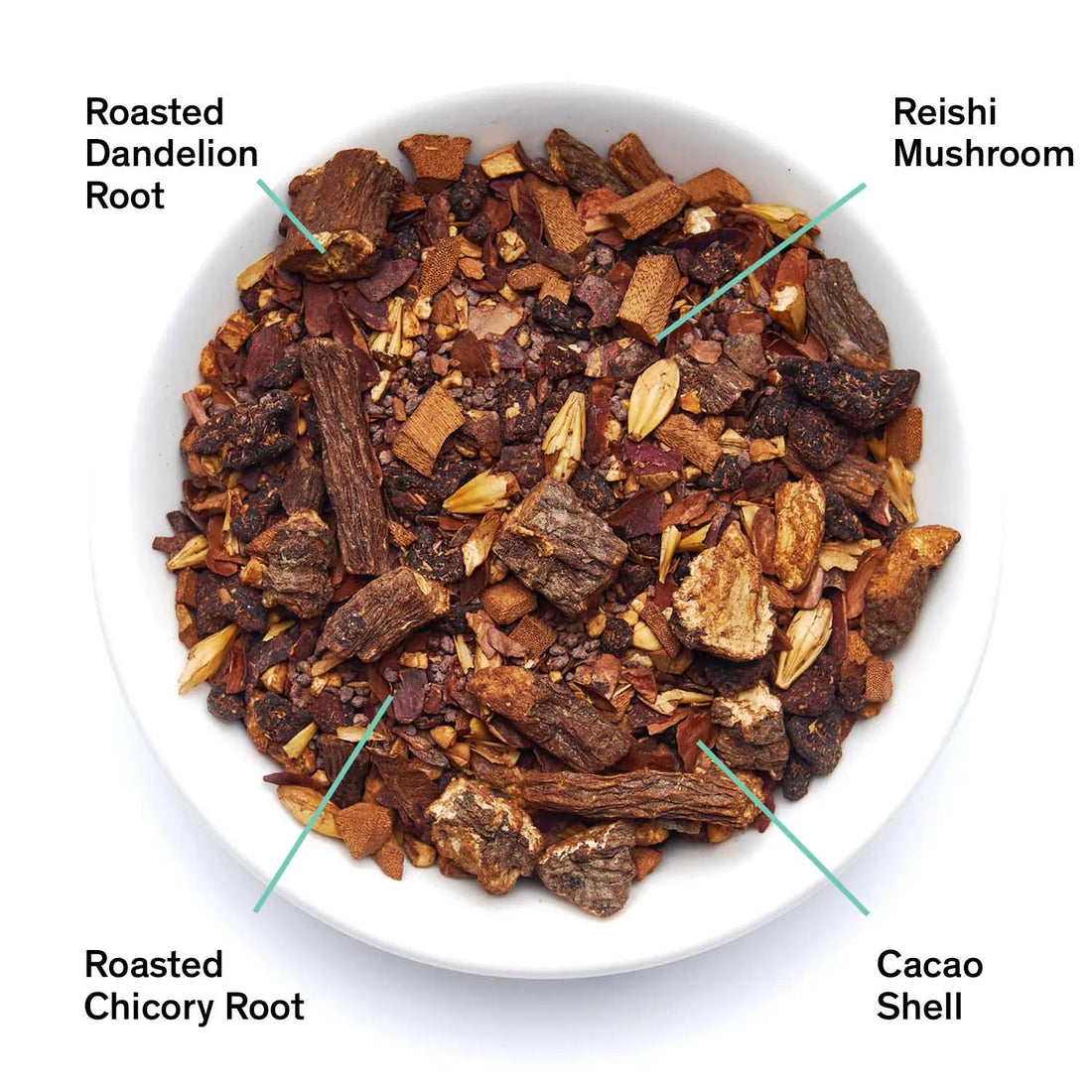 Dried herbal tea leaves of August Uncommon Tea&