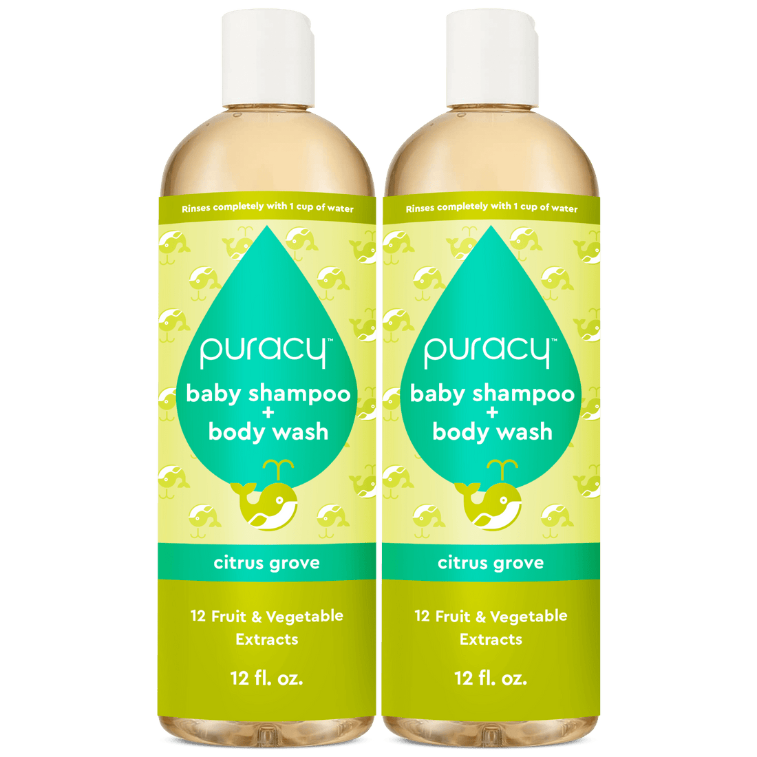 Puracy Baby Shampoo &amp; Body Wash bottle with tear-free formula, gentle and suitable for delicate baby skin.
