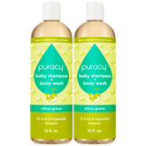 Puracy Baby Shampoo & Body Wash bottle with tear-free formula, gentle and suitable for delicate baby skin.