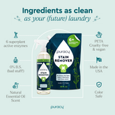 Puracy Laundry Stain Remover bottle, 48oz, showing the stain remover product with label and cap on a white background.