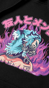 Yūjin Clothing Flames Hoodie featuring a vibrant flame design on a comfortable, casual hoodie for everyday wear.