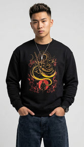 Yūjin Clothing Dragon Guidance sweatshirt featuring a detailed dragon graphic on soft, comfortable fabric for casual wear.