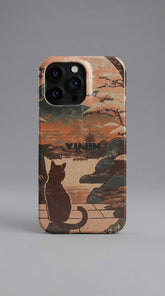 Japanese Cat iPhone® Snap Case by Yūjin Clothing featuring a stylish cat illustration on a durable phone case.