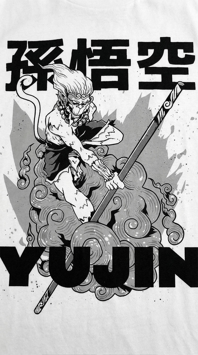 Yūjin Clothing Magic Monkey T-Shirt featuring a playful monkey graphic on a comfortable casual shirt.