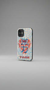 Dragon Vibe Tough iPhone case by Yūjin Clothing featuring a bold dragon design and rugged protective build for iPhone models.