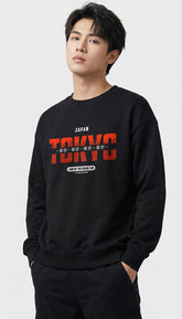 Yūjin Clothing Japan sweatshirt featuring a comfortable fit and stylish design, shown in a close-up of the fabric and logo.