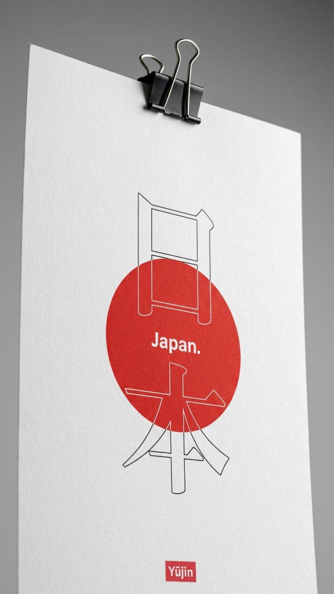 Japan poster featuring traditional Japanese scenery and art, showcasing vibrant colors and cultural motifs by Yūjin Clothing.