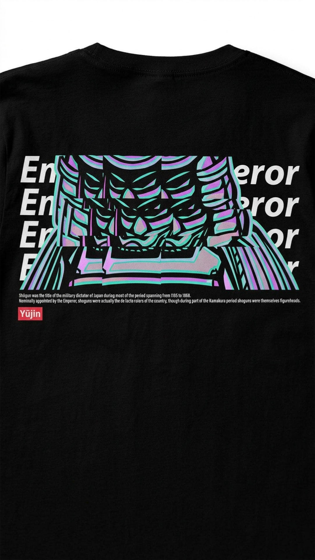 Yūjin Clothing Emperor T-Shirt featuring a stylish design with a comfortable fit and classic crew neck in black fabric.