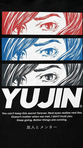 Yūjin Clothing Lies T-Shirt featuring a casual fit and graphic design, made from soft fabric, ideal for everyday wear.