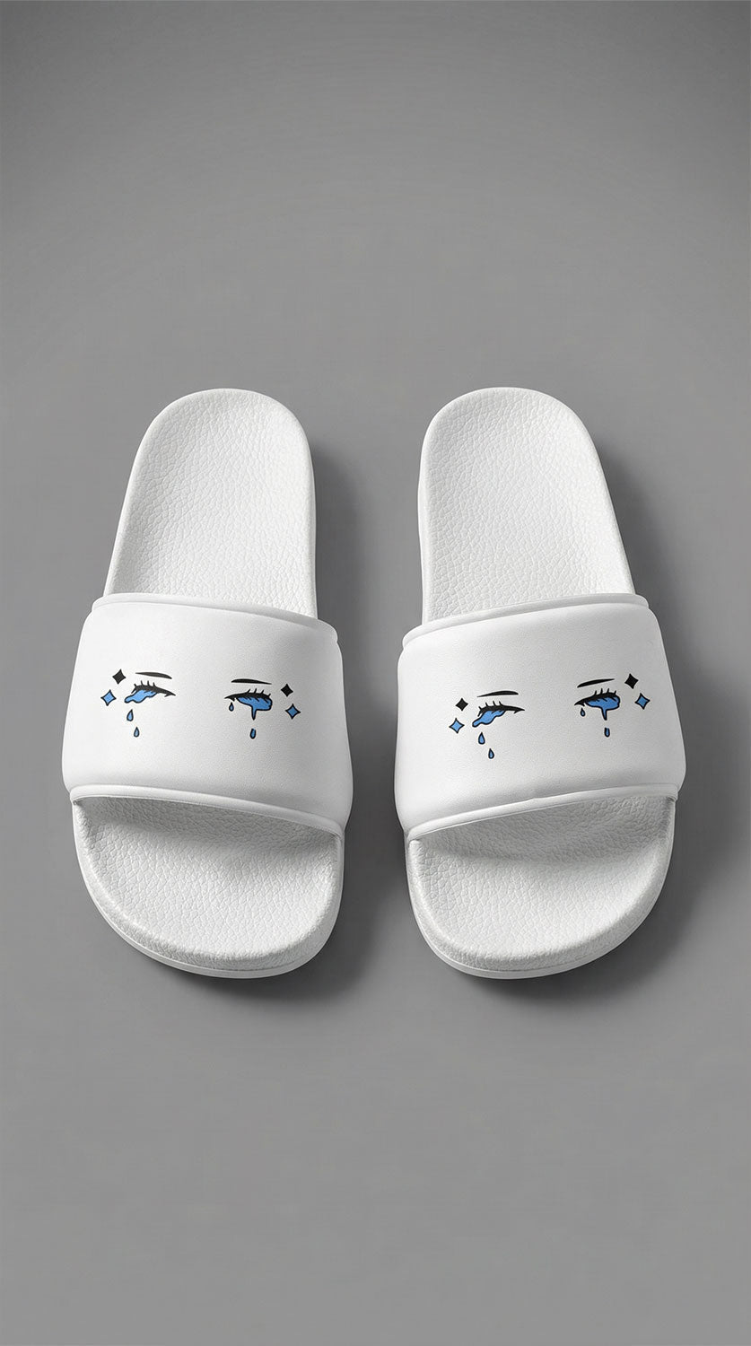 Yūjin Clothing Last Tear Slides featuring comfortable slip-on design with stylish strap details and casual footwear style.