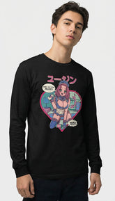 Yūjin Clothing Milkies long sleeve T-shirt featuring a comfortable fit and stylish design, made from soft fabric for everyday wear.