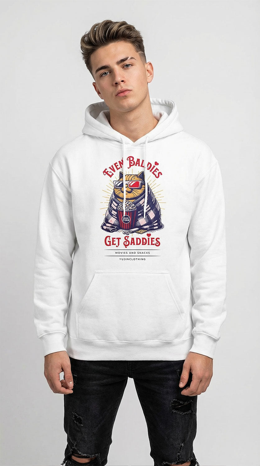 Yūjin Clothing Even Baddies cat hoodie featuring a cozy design with playful cat graphics and comfortable fabric.