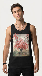 Yūjin Clothing Japanese Tree tank top featuring a detailed tree print on lightweight fabric, casual sleeveless design.