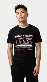 Yūjin Clothing Drift King T-Shirt featuring a stylish graphic design on a comfortable casual shirt for streetwear style.
