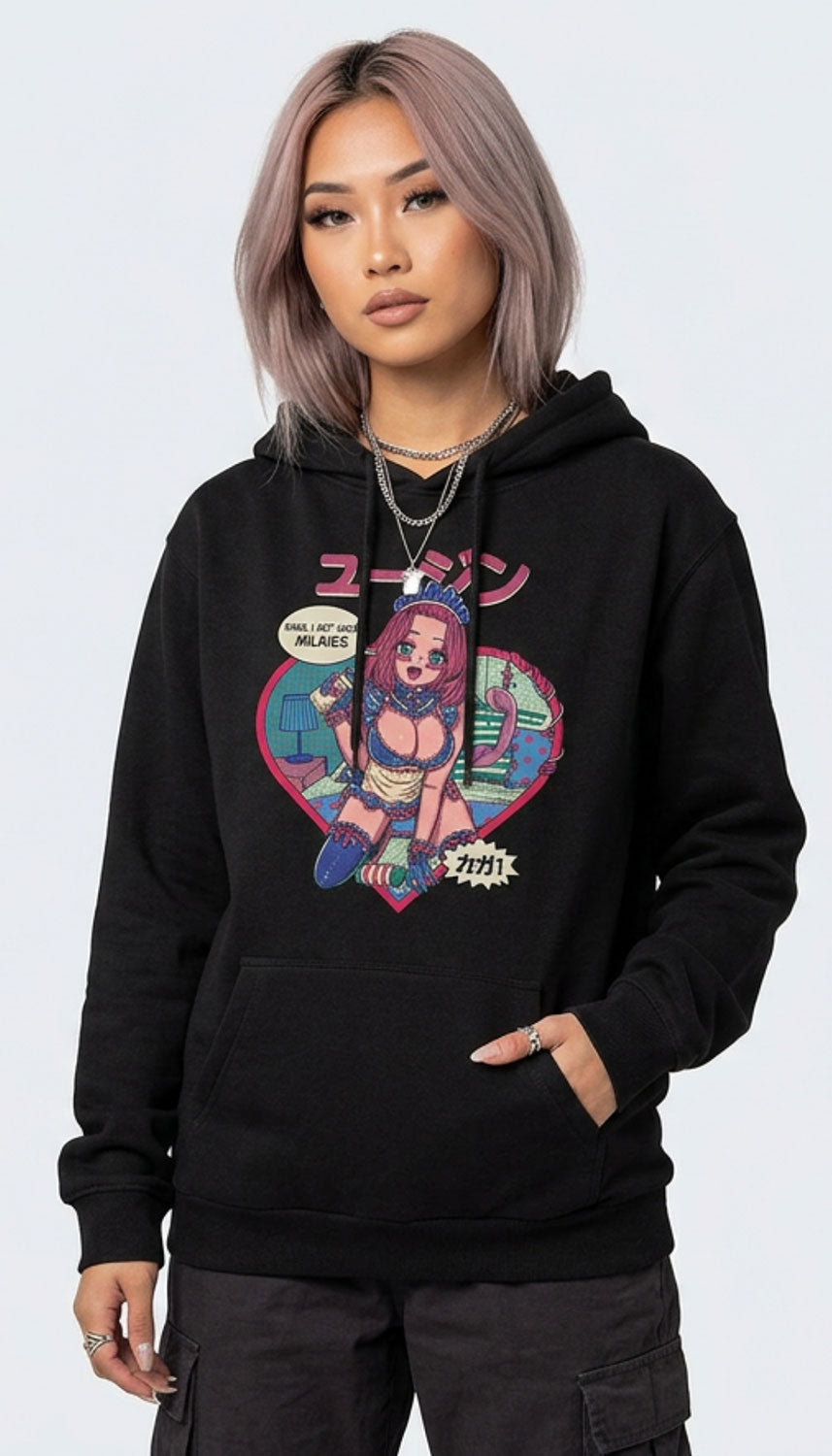 Yūjin Clothing Got Your Milkies hoodie featuring a soft fabric, casual fit, and stylish design with the brand logo on the front.