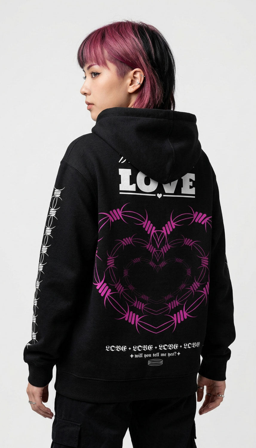 Yūjin Clothing Love Hoodie featuring a soft fabric, stylish design, and comfortable fit, ideal for casual wear and everyday comfort.