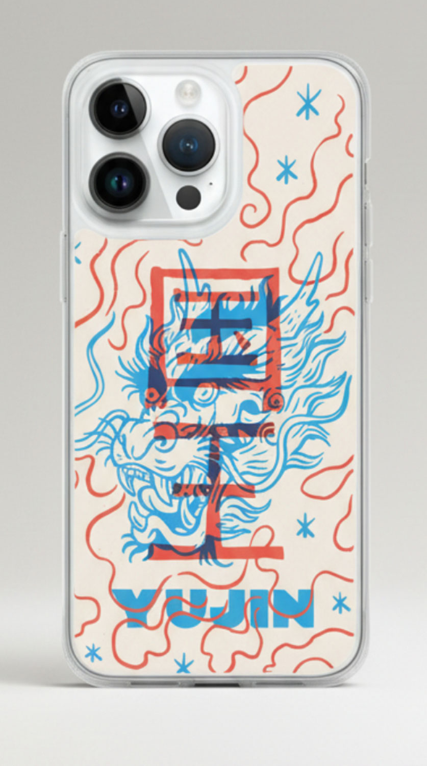 Japanese Dragon iPhone case by Yūjin Clothing featuring a detailed dragon illustration on a sleek phone cover.