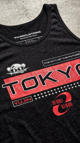 Yūjin Clothing Modern Tokyo tank top displayed on a mannequin, featuring a sleek, minimalist design and comfortable fabric.