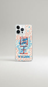 Japanese Dragon iPhone case with intricate dragon design from Yūjin Clothing, protective phone case for iPhone models.