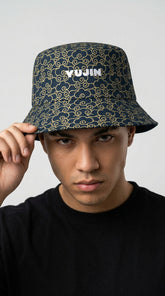 Yūjin Clothing Japanese Clouds reversible bucket hat featuring cloud pattern, lightweight headwear for casual style and sun protection.