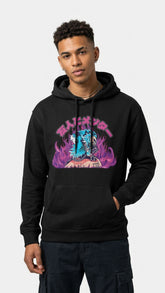 Yūjin Clothing Flames Hoodie featuring a vibrant flame graphic on a comfortable hoodie fabric.