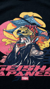 Yūjin Clothing Geisha Tank Top showing a stylish sleeveless top with traditional-inspired design and vibrant colors.