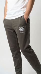 Yūjin Clothing devil cat sweatpants featuring a bold devil cat graphic, comfortable fit, and casual style for everyday wear.