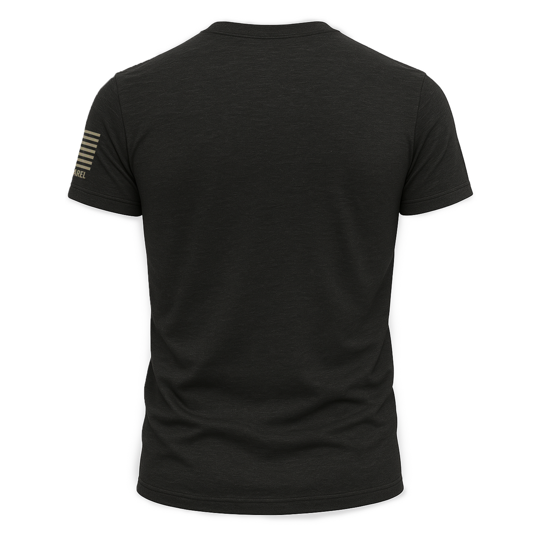 Back view of a Bourbon &amp; Backstraps T-shirt by Bow Crew Apparel, featuring a stylish design related to bow hunting.