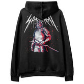 Yūjin Clothing Samurai Hoodie featuring a detailed samurai graphic print on soft, comfortable fabric.
