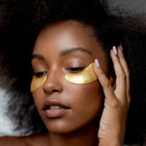 Single 24K gold collagen eye mask from BEAUTOLOGY LAB, designed to reduce puffiness and brighten the under-eye area.