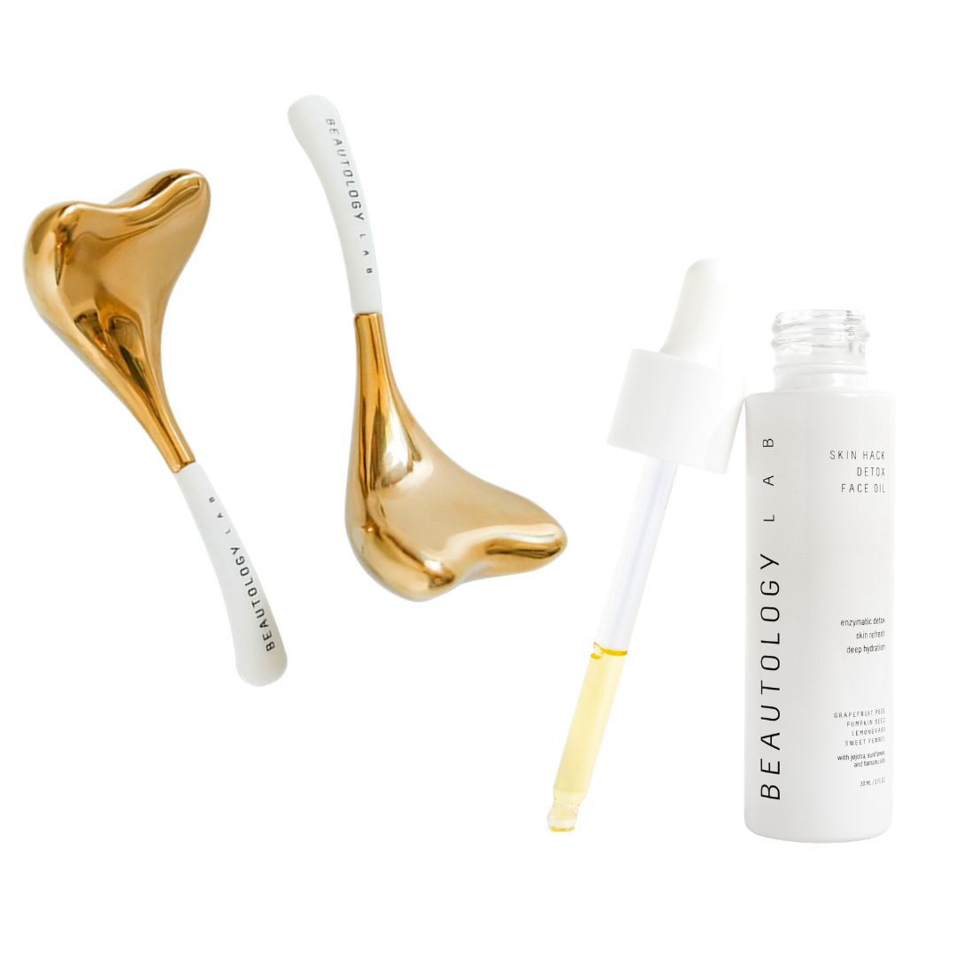 Gold CRYO Toning Tools by BEAUTOLOGY LAB, featuring sleek, ergonomic design for facial and body skin tightening.