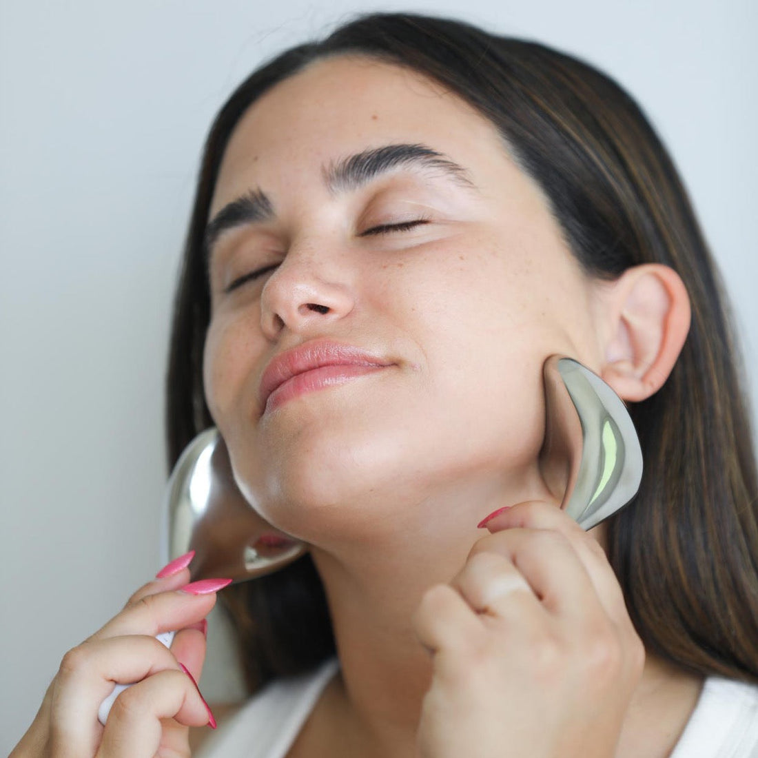 Gold Cryo Toning Tools by Beautology Lab, featuring sleek, metal skincare tools for facial cooling and toning treatments.