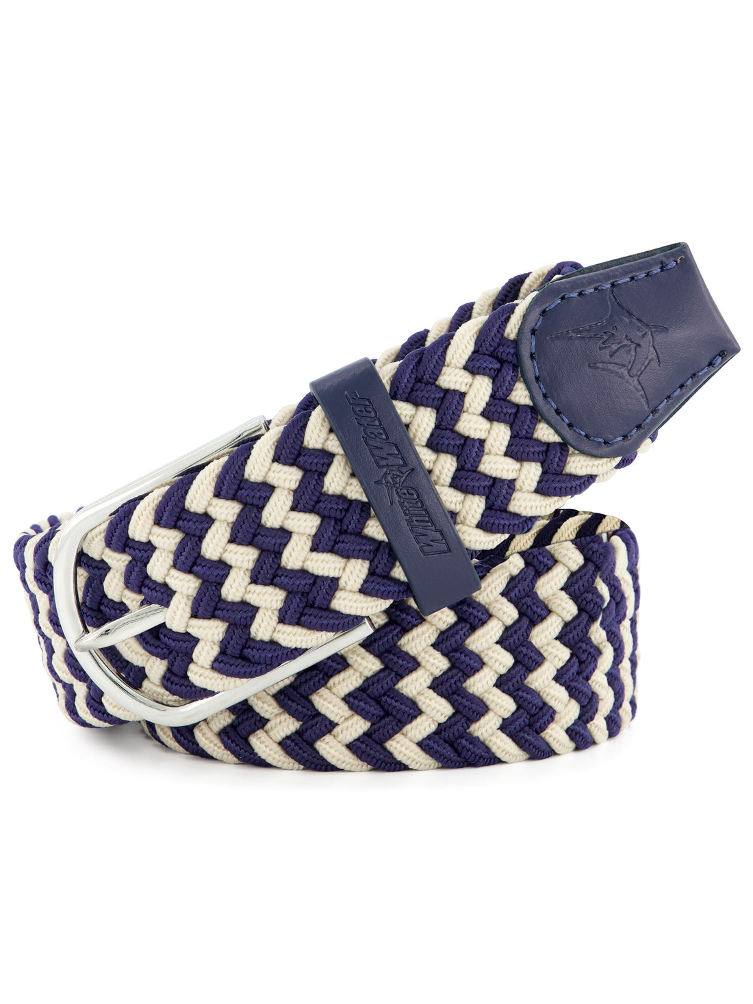White Water Life Waterline braided belt in natural fiber with adjustable design and woven texture, ideal for casual wear.