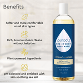 Puracy acidified pH balanced body wash with natural ingredients, gentle cleansing for healthy, refreshed skin.