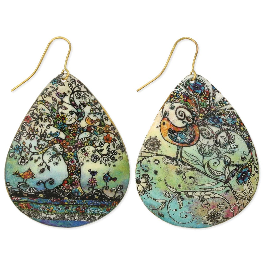 Vintage art print teardrop earrings from Fitkitty Culture accessories, featuring artistic teardrop-shaped designs for women.