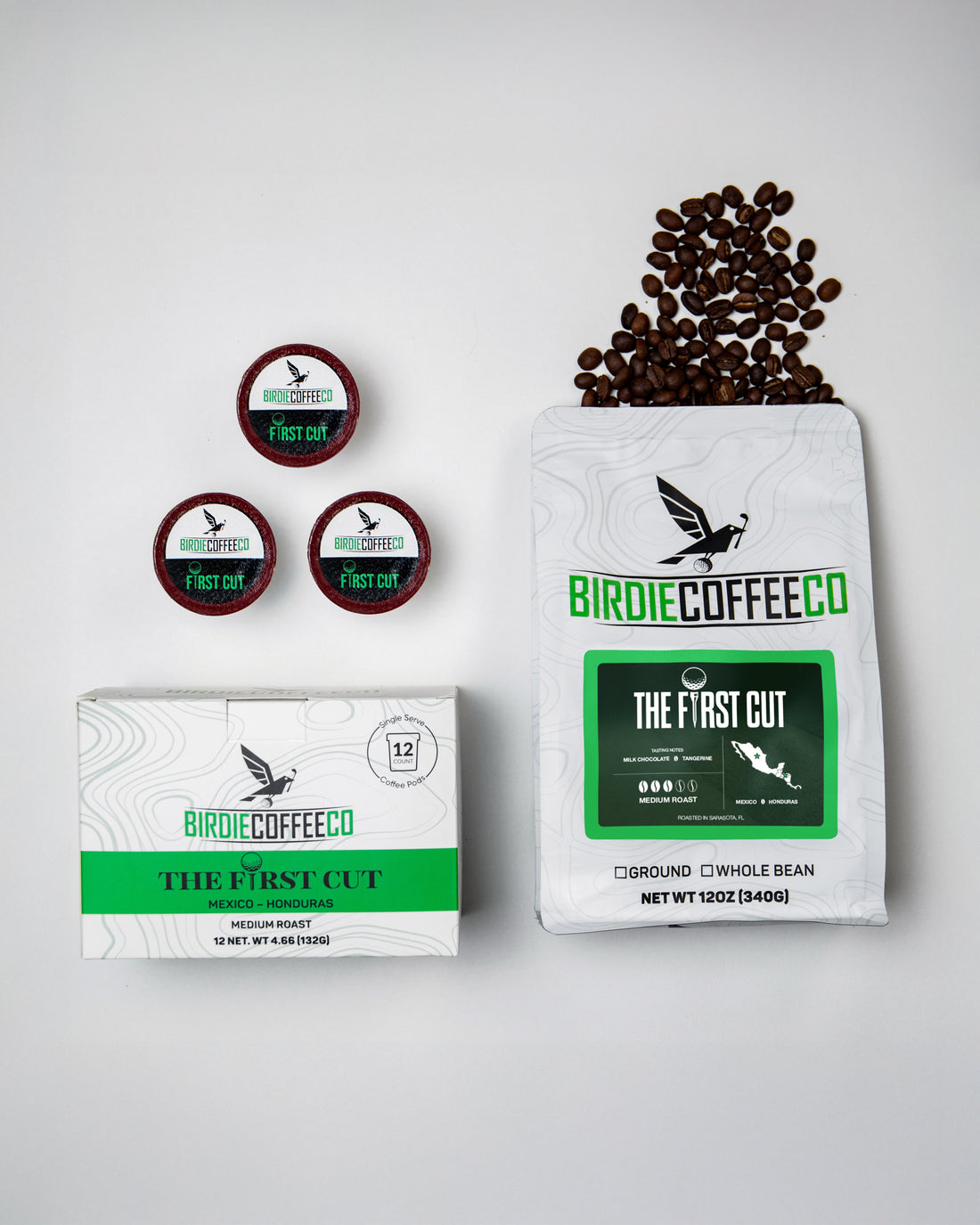 Birdie Coffee Company The First Cut K-Cup coffee pods, 12-count, single-serve coffee capsules for Keurig brewers
