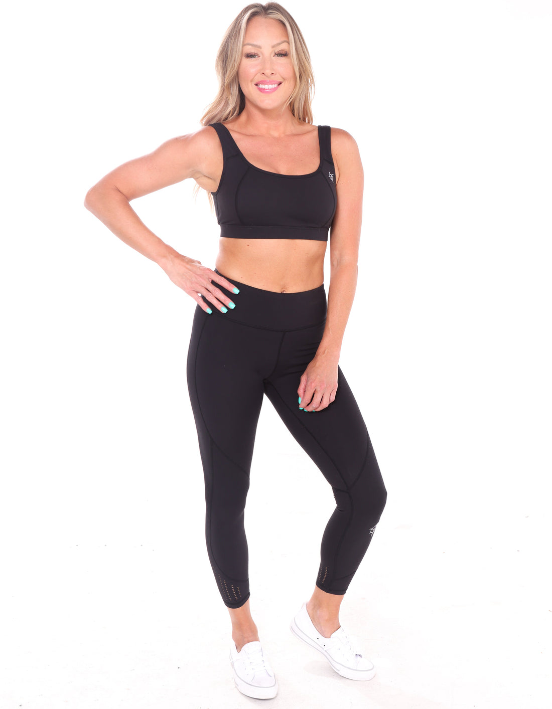 White Water Life open back sports bra with breathable fabric and supportive design, shown on a mannequin.