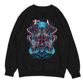 Yūjin Clothing possessed sweatshirt featuring a dark, edgy design with long sleeves and a comfortable fit, ideal for casual wear.