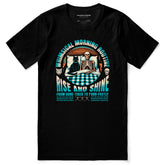Yūjin Clothing Good Morning Cat T-Shirt featuring a cute cat graphic on a comfortable casual tee