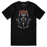Yūjin Clothing Damned Souls cat T-shirt showing a graphic of a mysterious cat with dark, artistic design on the front.