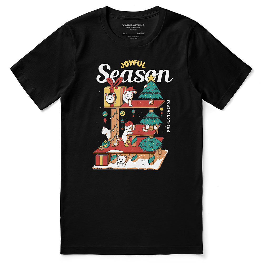 Yūjin Clothing Joyful Season T-Shirt featuring a colorful, cheerful design, soft fabric, and casual fit for comfortable everyday wear.