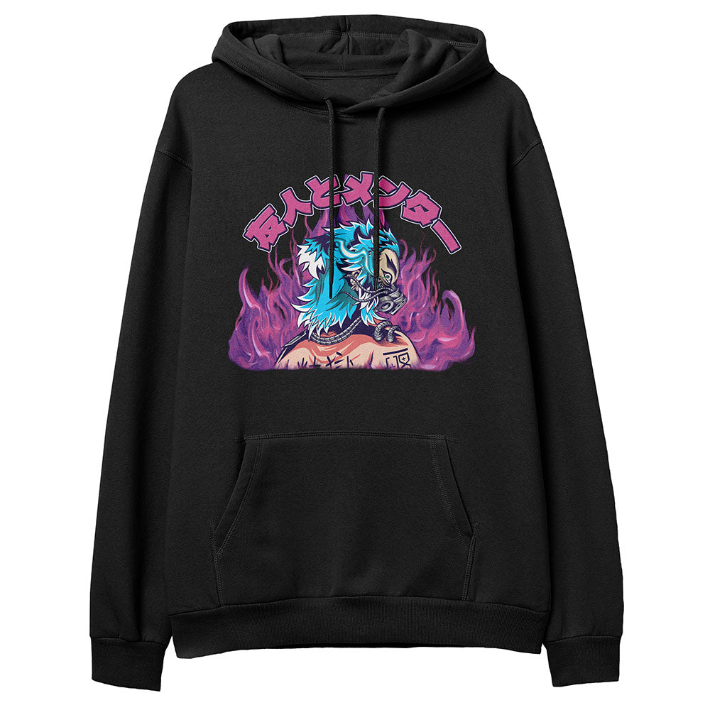 Yūjin Clothing Flames Hoodie featuring a bold flame graphic design on a comfortable casual hoodie.