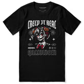 Yūjin Clothing Bad Thoughts T-Shirt showing a casual black cotton T-shirt with graphic print on front.