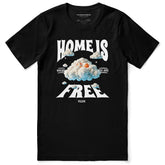 Home Cat T-Shirt by Yūjin Clothing featuring a cozy cat graphic on a comfortable casual T-shirt.